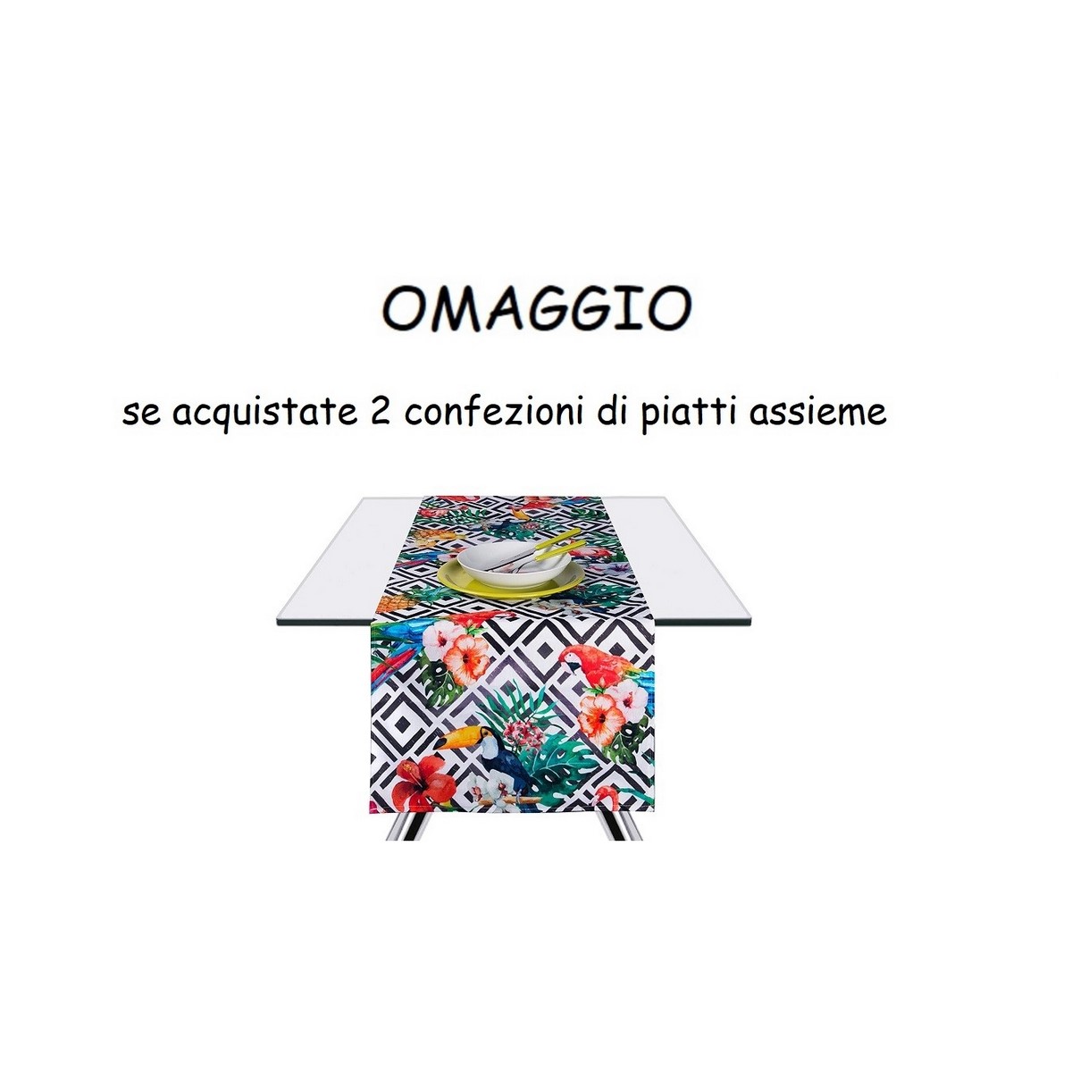 Tropical Chic Servizio Tavola, Porcellana e ceramica Multicolore, 18 Unità Excelsa